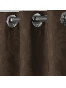 Jacquard Semi Blackout Curtain 4.00m X 2.70m Bedroom Living Room Office - Ideal 3 Meter Rod Semi Blackout - 棕色的 - 查看 4