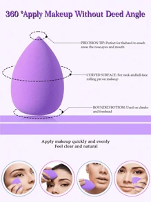 14/1pc Makeup Sponge Set, Including Makeup Sponges, Makeup Sponge, Powder Puff, Soft & Skin-Friendly, Suitable For Cream & Powder Makeup, Latex-Free, Can Be Used Wet Or Dry, Professional Cosmetic Sponges Summer Makeup Must-Have