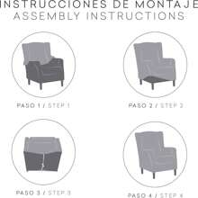 Ecommerc3 |翼形椅套（多種顏色） - 彈性提花布料扶手椅套 - 透氣耐磨布料 - 易於穿脫 - 軟墊風格設計 - 免費送貨 ✅ 24/48 小時送貨到西班牙（半島） - 奶油白 - 查看 5