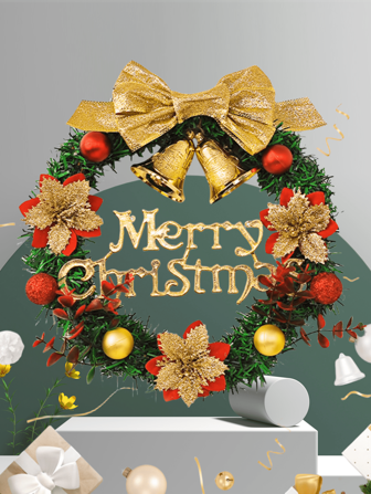 1pc Christmas Wreaths For The Front Door Garlands Decorate The Door With Green Wreaths For Autumn And Maple Gold Decorations For Christmas Decorations,Christmas