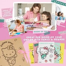 Hello Kitty Sanrio Scrapbook Kit Craft Set Blank Journal Kawaii Scrapbooking Accessories Stickers Stamps Gel Pens Art Supplies Anime Gift - Multicolor - View 4