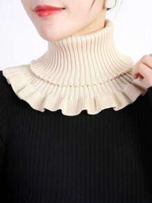 1 Stück Damen Winter Winddichte gestrickte unifarbene Halswärmer, weicher und warmer Rollkragenschal, geeignet für Winterreisen, Valentinstag