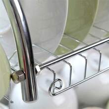 Estante Organizador Escurridor De Trastes, Escurridor De Acero Inoxidable Para Organizar Fregadero, Escurridor De 2 Niveles Para Platos Y Vasos; Escurridor De Acero Inoxidable Para Organizar Fregadero, Escurridor De 2 Niveles Para Platos Y Vasos, Estante Organizador Escurridor De Trastes - Plateado - Ver 4