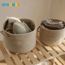 OYHOMO 1/2pcs Woven Storage Basket, Suitable For Organizing Toys, Snacks, Small And Tidy, Suitable For Bedroom, Gifts, Empty Shelves, Wardrobe, Vanity, Can Be Used As Makeup, Jewelry, Key Storage Box/Container - Khaki - View 9