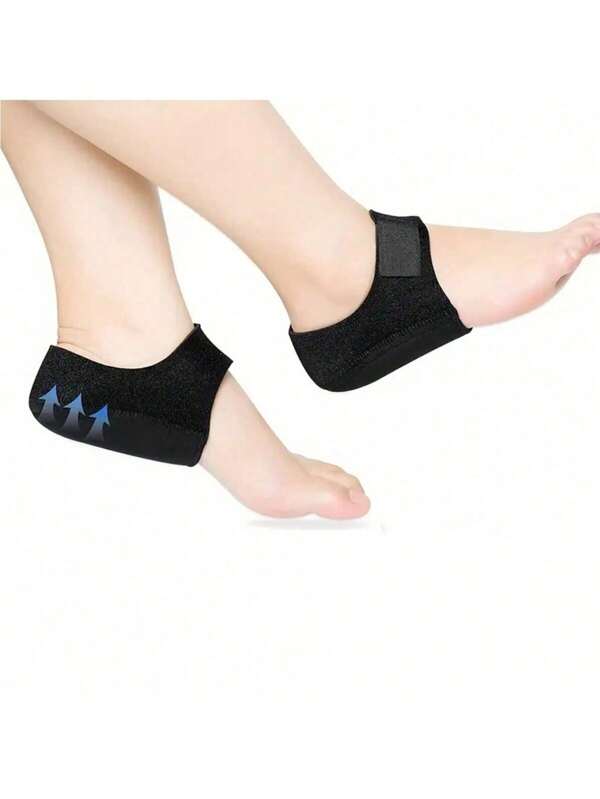 Almofada de calcanhar com absorção de choque, antipressão, alívio da fadiga do pé, dor no calcanhar, protetor de calcanhar com gancho e alça, meia almofada