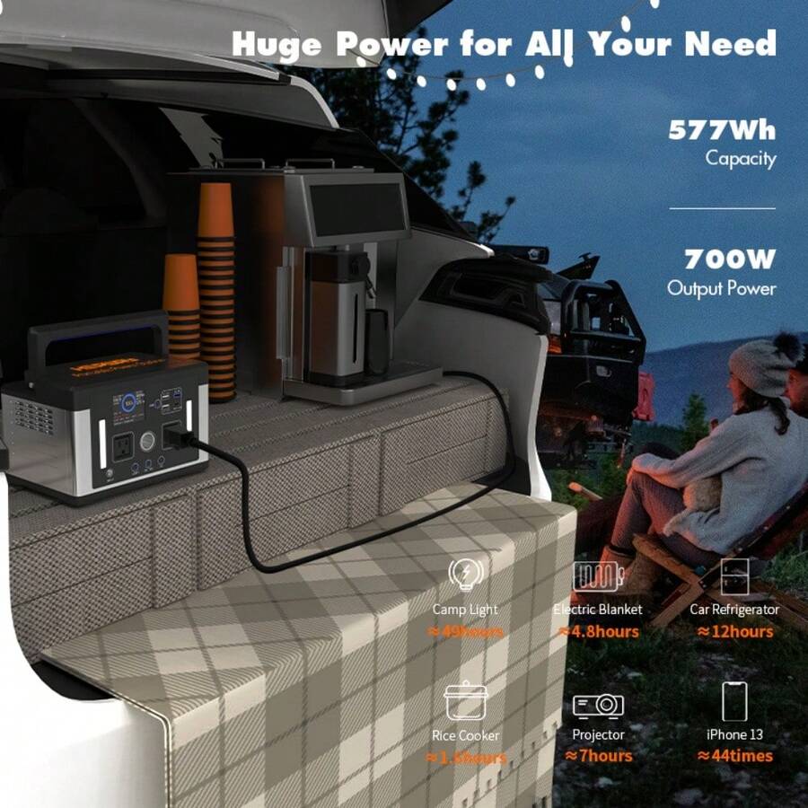 Hepway 700W 577Wh Large Capacity Power Bank, 12lb Lightweight Mobile
