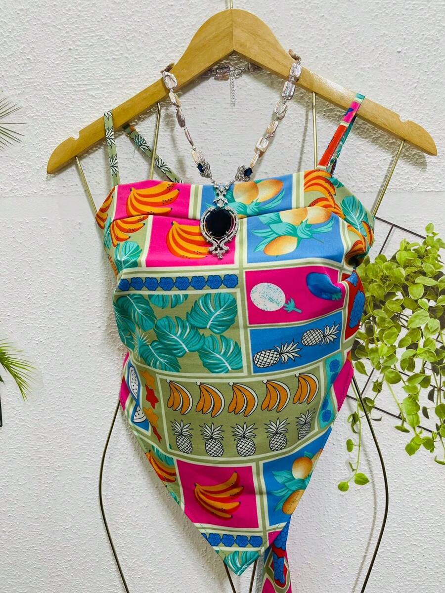 Belala Moda New Vest With Adjustable String And Print - Mint Blue - View 1