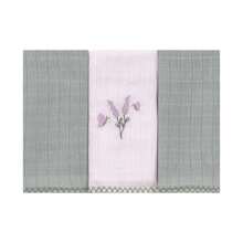 Baby Joy Embroidered Checkered Burp Cloth - Green - View 1