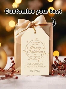21 nhãn quà tặng Giáng sinh vui vẻ tùy chỉnh, nhãn ngày lễ văn bản cá nhân hóa, nhãn treo quà tặng Giáng sinh tự làm, thích hợp để trang trí bao bì quà tặng, quà tặng tiệc, đồ trang trí treo và sáng tạo quà tặng độc đáo - Nhiều màu - Xem 16
