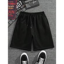 Men's Bermuda Sweatpants Training Shorts Gym Sports Plain With Pocket - 黑色 - 查看 1