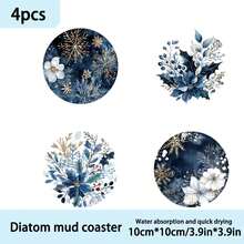 1 bộ/4 cái/6 cái Bộ đế lót ly bằng bùn diatomit họa tiết hoa Holly mùa đông - Đế lót ly sáng tạo, Đế lót ly cà phê, Đế lót ly nhiều màu, Miếng lót bàn ủi - Lý tưởng để trang trí nhà cửa và phòng ăn, Quà tặng sinh nhật hoặc ngày lễ đẹp mắt, Trang trí bàn quầy nước, Trang trí ngày lễ, Trang trí nhà cửa, Trang trí văn phòng Trang trí tiệc theo chủ đề, Thích hợp cho nhà cửa, văn phòng, Quán bar Trang trí Giáng sinh, Đồ dùng tiệc Giáng sinh - Nhiều màu - Xem 7