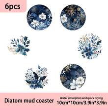 1 bộ/4 cái/6 cái Bộ đế lót ly bằng bùn diatomit họa tiết hoa Holly mùa đông - Đế lót ly sáng tạo, Đế lót ly cà phê, Đế lót ly nhiều màu, Miếng lót bàn ủi - Lý tưởng để trang trí nhà cửa và phòng ăn, Quà tặng sinh nhật hoặc ngày lễ đẹp mắt, Trang trí bàn quầy nước, Trang trí ngày lễ, Trang trí nhà cửa, Trang trí văn phòng Trang trí tiệc theo chủ đề, Thích hợp cho nhà cửa, văn phòng, Quán bar Trang trí Giáng sinh, Đồ dùng tiệc Giáng sinh - Nhiều màu - Xem 6