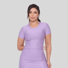 Cropped Fitness Gym Workout Exercises Classic Modest Evangelical Fashion - Màu Lilac Tím - Xem 2