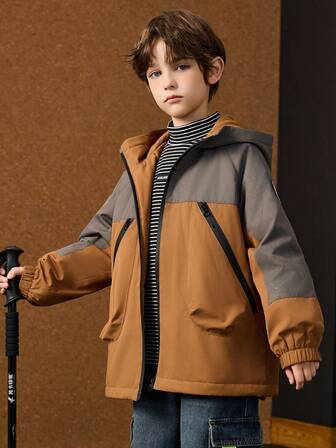 ASK JUNIOR Children's Fleece Hoodie Jacket, Boys Warm Outdoor Sport Coat For School, Autumn