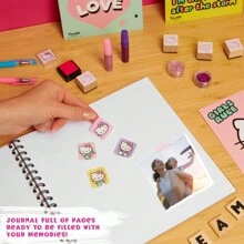 Hello Kitty Sanrio Scrapbook Kit Craft Set Blank Journal Kawaii Scrapbooking Accessories Stickers Stamps Gel Pens Art Supplies Anime Gift - Multicolor - View 5