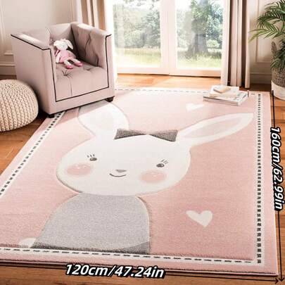 1 Stück rosa Giraffen Muster Teppich für Kinderzimmer, kreativer Bodenbelag, waschbarer rutschfester Teppich für Wohnzimmer, Schlafzimmer, Bettkante, geeignet für Wohnzimmer, Schlafzimmer, Arbeitszimmer, Esszimmer, Büro, Eingangsbereich Innenraumdekoration
