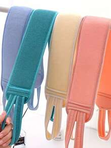 1pc Double-Sided Exfoliating Back Scrubber Towel - Unisex Long Shower Brush | Battery-Free | Ideal For Body Cleansing & Spa Use, Exfoliating Bath Gloves, Body Brush, Spa Foam Body Massage, Dual-Sided Exfoliating And Cleansing Tool - Multicolor - View 4