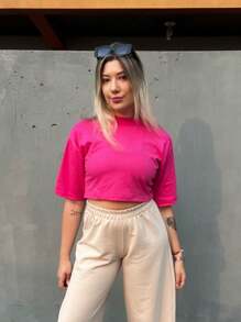 Cropped cores novas de moda feminina