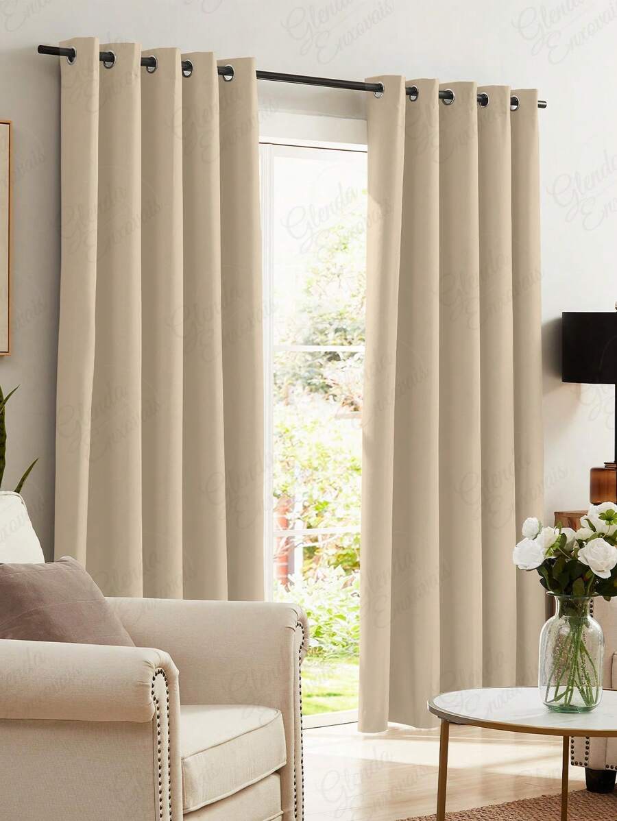 Curtain For Living Room, Bedroom Or Office 3.00 X 2.50 Percal Flex 400 Threads - Màu Khaki - Xem 1