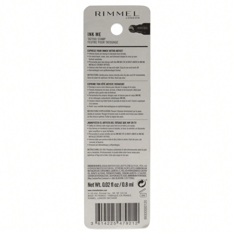 Rimmel London Ink Me Tatto Stamp Eyes And Body 004 Black Moon Shape