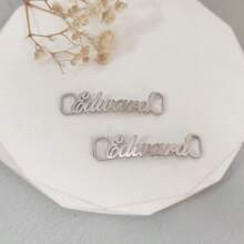 Personalized Name Shoelace Buckles, Stainless Steel Shoes Tag With Name, Custom Name Shoelace Clips, Custom Shoe Accessories, Name Jewelry Gift For Him,Silver,Rose Gold,Gold,Stylish,Colorful,Vintage,Unisex,Hipster,Simple,Casual,Custom,Personalized,Unique,Ideal Gifts For Him,Ideal Gifts For Her,Her,Boyfriend,Girlfriend,Dad,Mom,Family,Friends,For Anniversaries,For Birthdays,For Graduation,For Prom,For Party,Jewelry Women