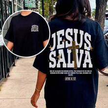 Jesus Saves Christ T-Shirt Evangelical  Jesus Christ God Gospel Unisex Male Female 100% Cotton Premium Top Streetwear Launch Fast Shipping Various Colors!! Plus Size - màu đen - Xem 1