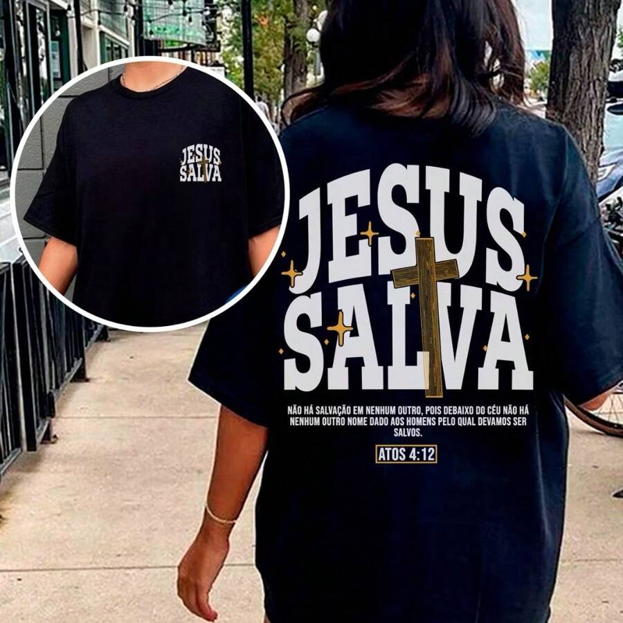 Jesus Saves Christ T-Shirt Evangelical  Jesus Christ God Gospel Unisex Male Female 100% Cotton Premium Top Streetwear Launch Fast Shipping Various Colors!! Plus Size - màu đen - Xem 1