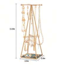 1 件金属珠宝收纳架，珠宝展示架，镂空设计，用于耳环、项链、戒指和手镯 - 金色 - 查看 3