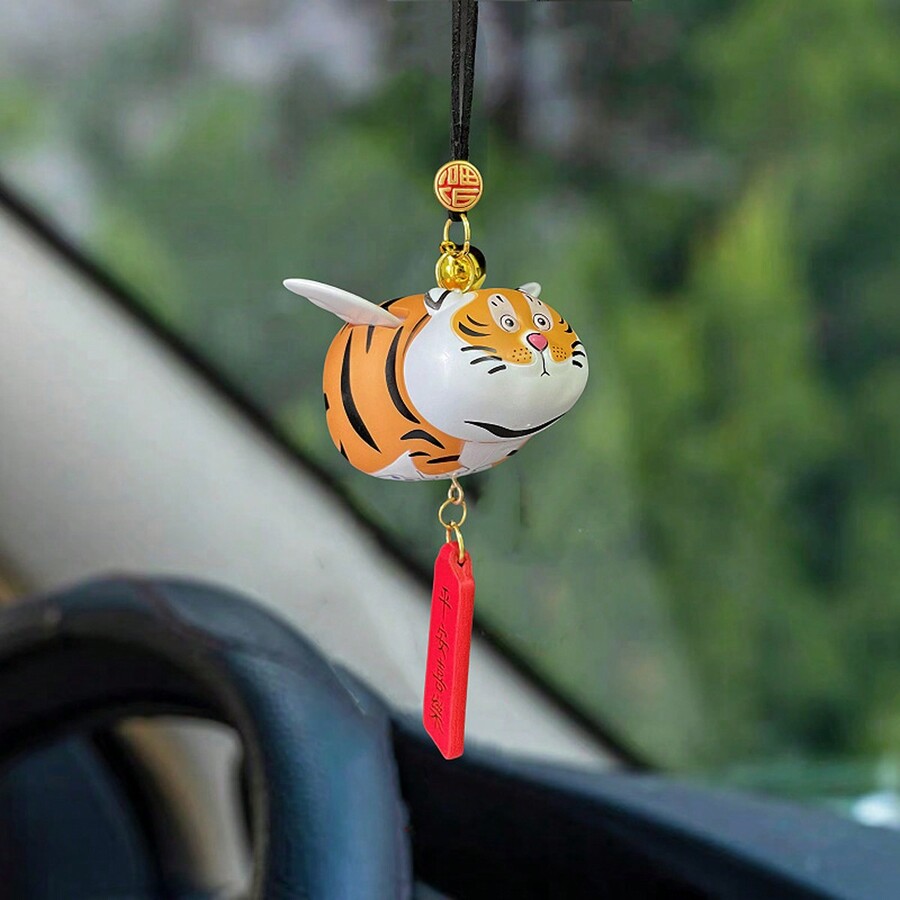 1pc, TigerShaped Car Ornaments, Decorations, Car Pendants, Cute Fat