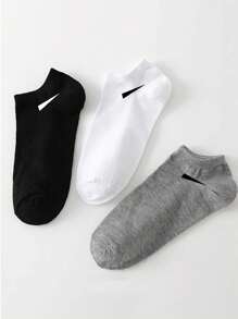 15 Pairs Unisex Simple And Fashionable Daily Wear Short Socks