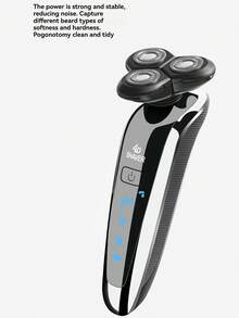 Maquinilla de afeitar eléctrica multifuncional para hombre, afeitadora 4 en 1 que incluye recortador de pelo de nariz, regalo de cumpleaños perfecto para novio - Plateado - Ver 5
