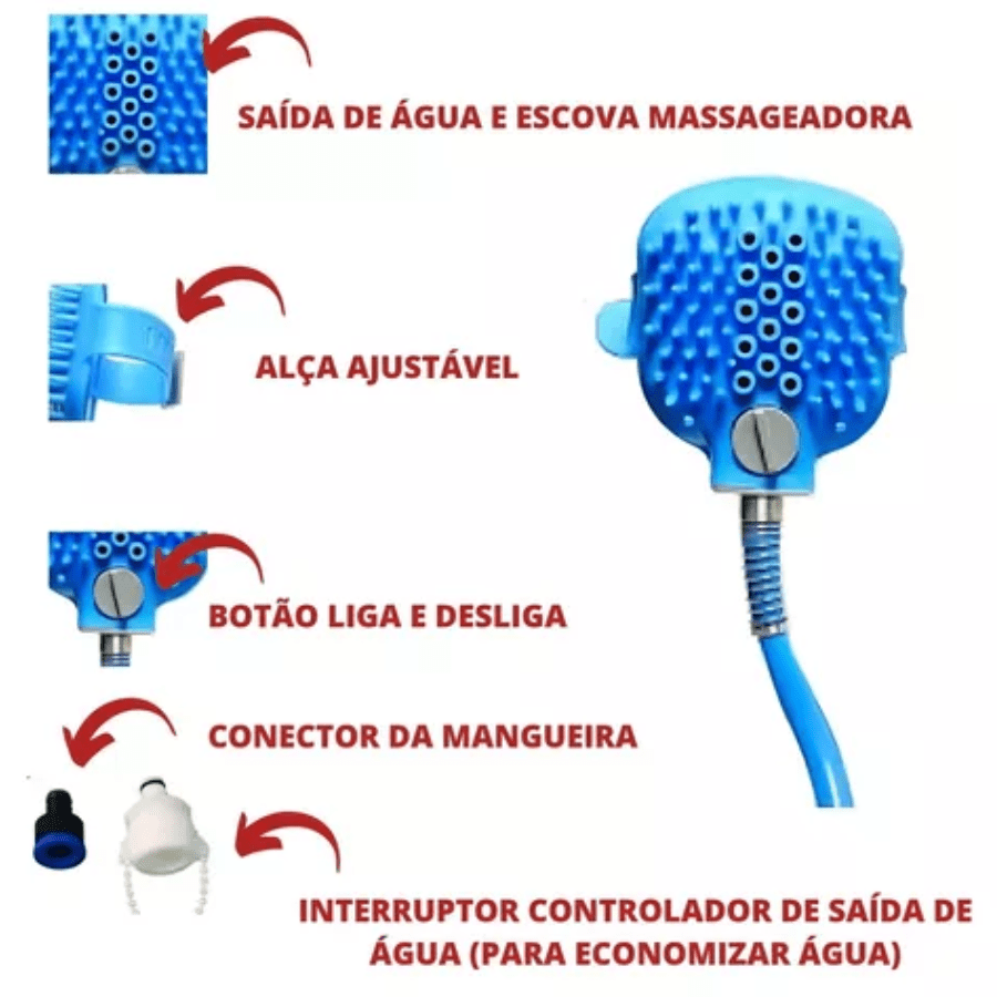 Shower Spray Jet Hose Bath Dogs And Cats Massager Washing Pet Shop