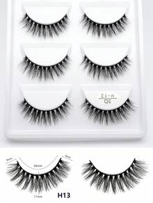 Dolly Lashes 5 pares de pestañas postizas 3D naturales, esponjosas, de lujo, ligeras, gruesas y con volumen, con banda negra, extensión de pestañas dramática, reutilizables, suaves y difuminadas, fáciles de aplicar - Pestañas Fluffy - Ver 12