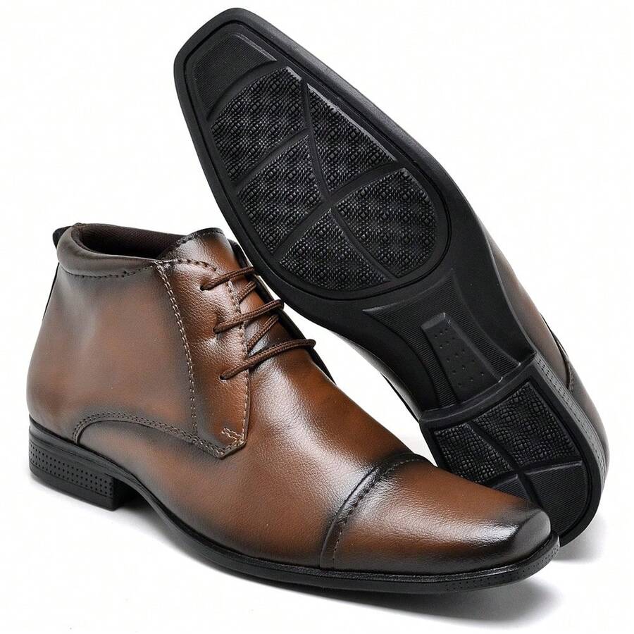New Men's Oxford Dress Shoe Boot - 駝色 - 查看 1
