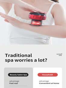 1pc Electric Respiratory Cupping Massage Machine Vacuum Cupping Set For Home Full Body Relief And Scraping Therapy - Red - View 3