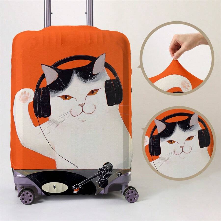 动物图案行李箱盖 18-32 英寸灵活行李箱盖，适用于 18-32 英寸行李箱盖防刮保护器行李箱保护器行李箱盖保护罩防尘罩行李箱防尘罩旅行配件