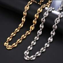 1 件 55 厘米/21.6 英寸男士不锈钢项链链，精致咖啡豆猪鼻项链，男士珠宝礼物 - necklace - 查看 8