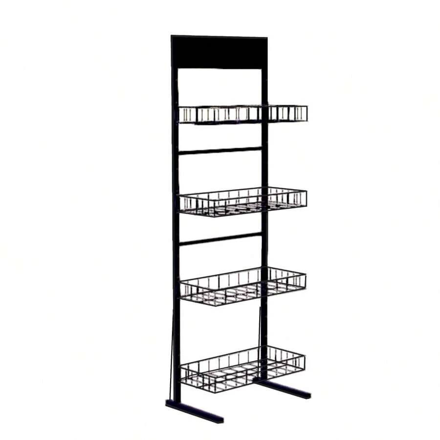 Dismountable Display Stand For Shops With 4 Baskets - 黑色 - 查看 1