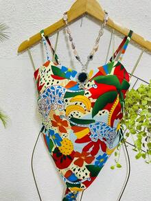 Belala Moda New Vest With Adjustable String And Print - Beige - View 3