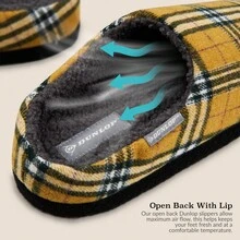 Dunlop Comfy Memory Foam Slippers Warm Faux Sheepskin Indoor/Outdoor Anti-Slip House Shoes Gift - Mustard Yellow - View 3