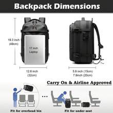 Sea Choice Vacpack Backpack Expandable 60L Backpack With Vacuum Compression TSA Lock Laptop Backpack Fit For 16 Inch Anti Theft Design Travel Vacuum Backpack Water-Resistant Space Saver Backpack - 黑色 - 查看 2