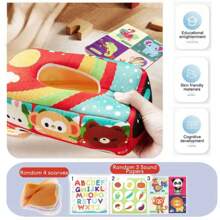 Brinquedo Sensorial Caixa De Tecido Para Bebês De 6-12 Meses Educacional Montessori