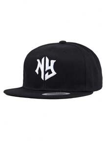 1 pieza Gorra de béisbol con bordado de letra NY, adecuada para juegos de béisbol, baloncesto, otoño, estilo deportivo, atuendo de los años 90, colores brillantes, cierre ajustable, sombrero de moda con protección solar para actividades al aire libre, fiestas en la playa y uso casual - color sólido - Ver 15