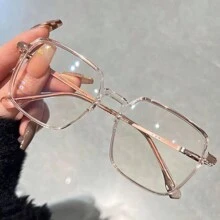 1 Stück ultraleichte braune eckige Brillenfassung, klare Brillenfassung für Frauen mit großem Gesicht, Brillenaccesoires, Brillenaccesoires für Frauen zum Valentinstag