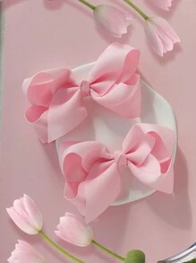 2 件装 4 英寸女孩发饰时尚儿童女孩发饰带发夹适合节日派对学校 - B - 查看 23