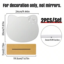 1pc Cat Shaped Mirror Decoration Wall Sticker, 2mm Thick Acrylic Material Mirror Decal, Suitable For Bedroom, Living Room, Bathroom, KitchenToilet Sticker,Stickers,Wall Decal,Vinly Decal For Home Decorations,Spring Decoration Items Refesh Your Home,Rama Decoration Stickers