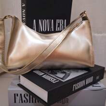 Metallic Baguette Evening Party Club Women's Small Shoulder Crossbody Bag - 金色 - 查看 2