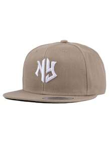 1 pieza Gorra de béisbol con bordado de letra NY, adecuada para juegos de béisbol, baloncesto, otoño, estilo deportivo, atuendo de los años 90, colores brillantes, cierre ajustable, sombrero de moda con protección solar para actividades al aire libre, fiestas en la playa y uso casual - color sólido - Ver 17