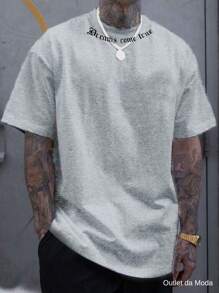 Come True Men's T-Shirt Printed Shirt 100% Cotton Mesh 30.1 - Xám - Xem 1