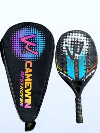 Raquete de Beach Tennis Camewin Destroyer Profissional Fibra de Carbono c/ Estojo Case Capa